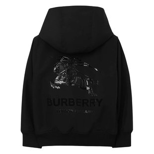 直发 黑色徽标连帽衫 美国奥莱 burberry 黑色