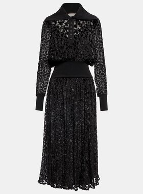 Tory Burch 托里·伯奇 女士 devoré 天鹅绒中长连衣裙 000693