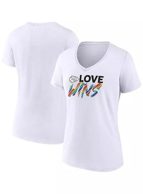 Fanatics|女士白色堪萨斯城酋长队 Love Wins V 领 T 恤