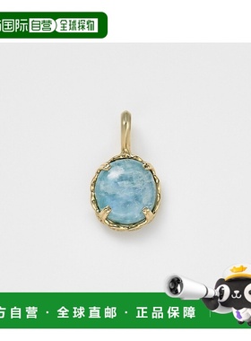 日本直邮日潮 agete 阿卡朵K10项链吊坠绿色 均码宝石孔雀石