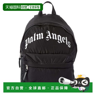 自营Palm Angels Curved Logo Big Backpack - black 美国奥莱直
