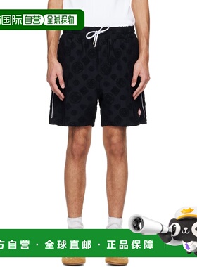 1h可退 香港直邮Casablanca 男士 黑色 Towelling Monogram 短裤
