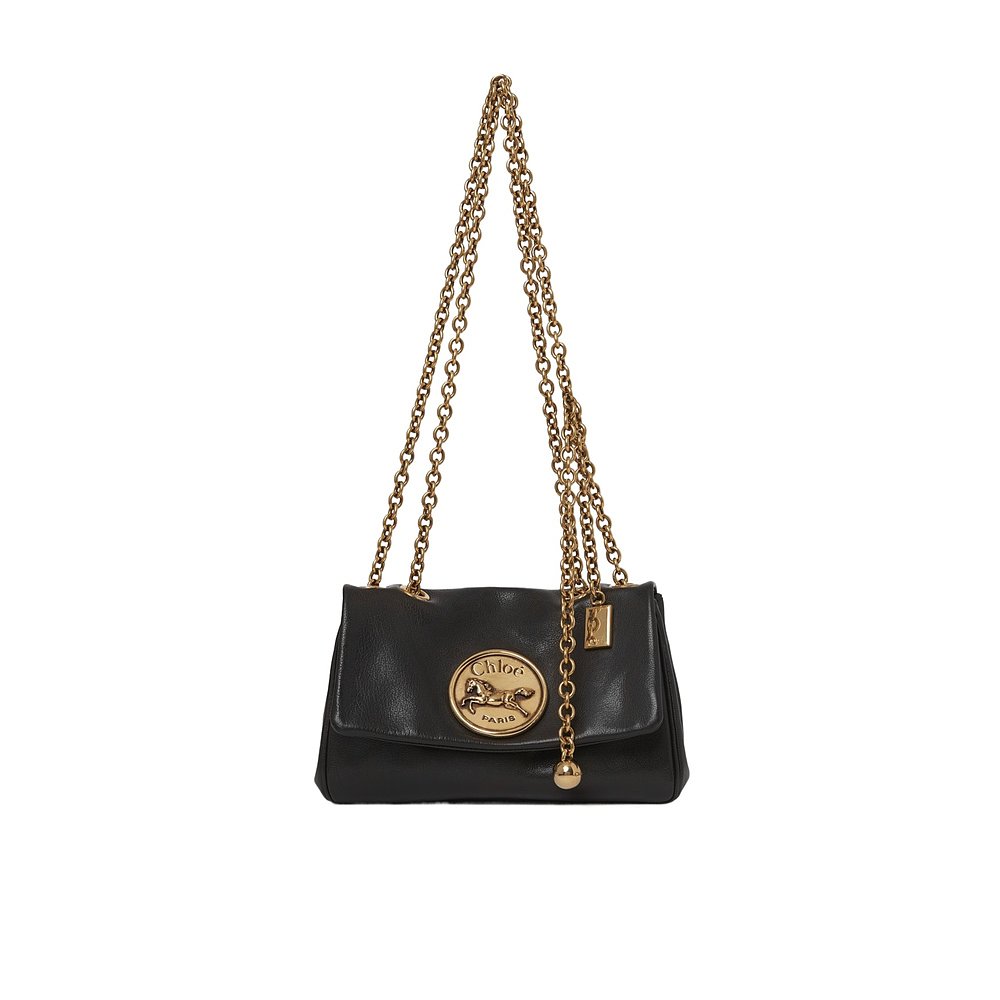 CHLOÉ 女士单肩包 CH25AS585P75001 AW2025 黑色 小号翻盖单肩包