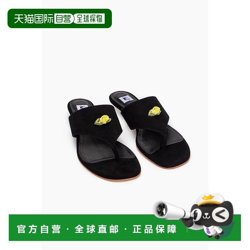自营 sleeper黑色金色绒面猫跟骡子 美国奥莱直发女鞋拖鞋凉鞋
