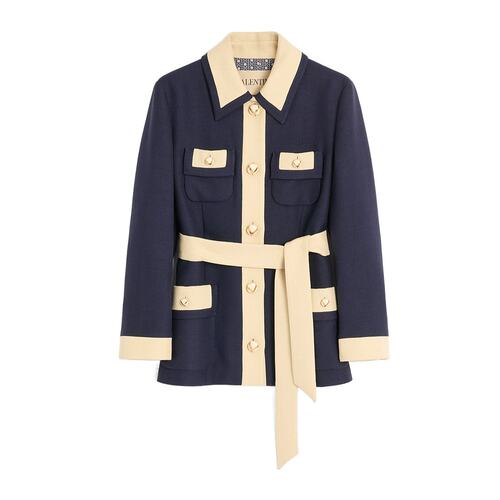 VALENTINO 女士外套 BCJ7S098TDSV AW2025 蓝色 长袖休闲夹克