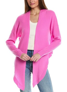 autumn cashmere【美国奥莱】直发 秋季羊绒罗纹羊绒开衫 - 红色