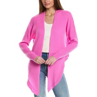 autumn cashmere【美国奥莱】直发 秋季羊绒罗纹羊绒开衫 - 红色