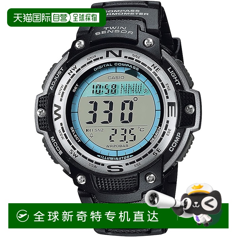 【日本直邮】Casio卡西欧 手表 男式 多功能 黑色SGW-100J-1JH