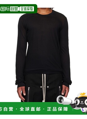 香港直邮RICK OWENS 男士T恤 RU02E1252UC09 AW2025 黑色 圆领长