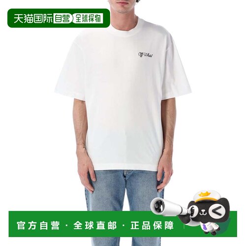 自营off-whiteScript Skate棉t恤-白色 美国奥莱直发