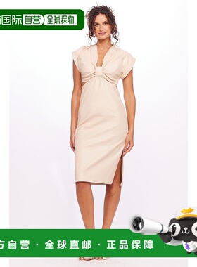 自营 eva franco迷你连衣裙纯素皮革绿色 美国奥莱直发包臀裙