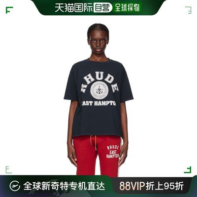 香港直邮潮奢 Rhude 女士黑色 Hampton Catamaran T 恤