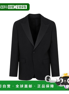 1h可退 香港直邮Etro 艾特罗 男士 黑色弹力羊毛西装外套 1G55301