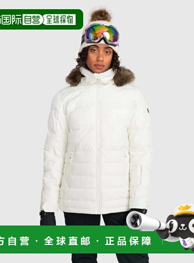 自营Women's Roxy Quinn Insulated Snow Jacket Egret Full Zip