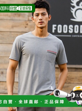 香港直邮1h可退 Thom Browne 汤姆 布朗 男士 圆领T恤 MJS010A014