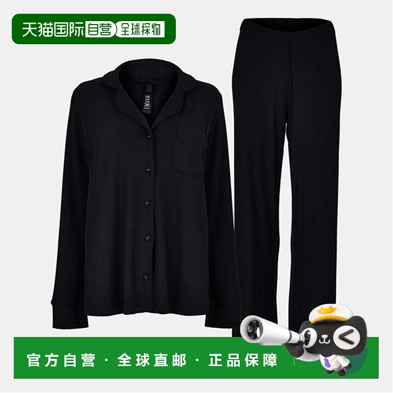 1h可退 香港直邮SKIMS 女士 柔软休闲睡衣套装 black黑色 舒适时