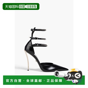 香港直邮versace 范思哲 女士 黑色 Spiked Pin-Point 高跟鞋 100