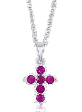 自营 simona纯银十字架项链 - 祖母绿 - 镀金 - 粉红色 美国奥莱