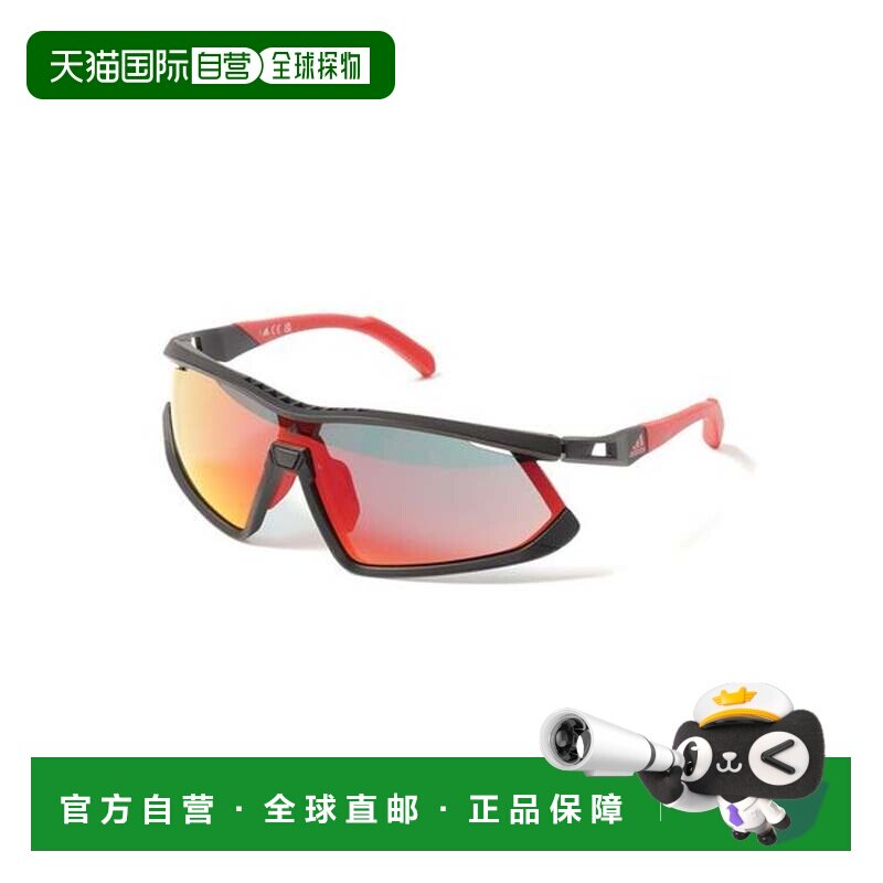日本直邮adidas 太阳镜 哑光黑/酒红镜面户外