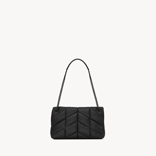 YSL圣罗兰 PUFFER系列女士黑色羊皮单肩包