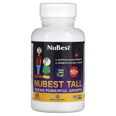 香港直邮NuBest,Tall 10+，Teens Powerful Growth，60 粒胶囊
