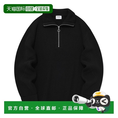 韩国直邮COVERNAT 男针织CO2303KT15BK公用LAMBSWOOL HALFZIP-UP