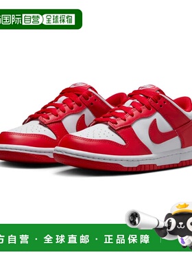 自营Nike Dunk Low 'University Red' Big Kids' Shoes - white