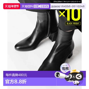 日本直邮FABIO RUSCONI LENA 445 纳帕皮高跟靴女鞋黑色