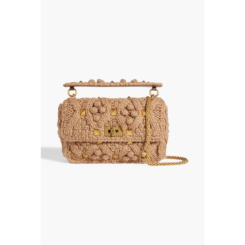 Valentino华伦天奴女士 Roman Stud cable-knit shoulder bag-封面