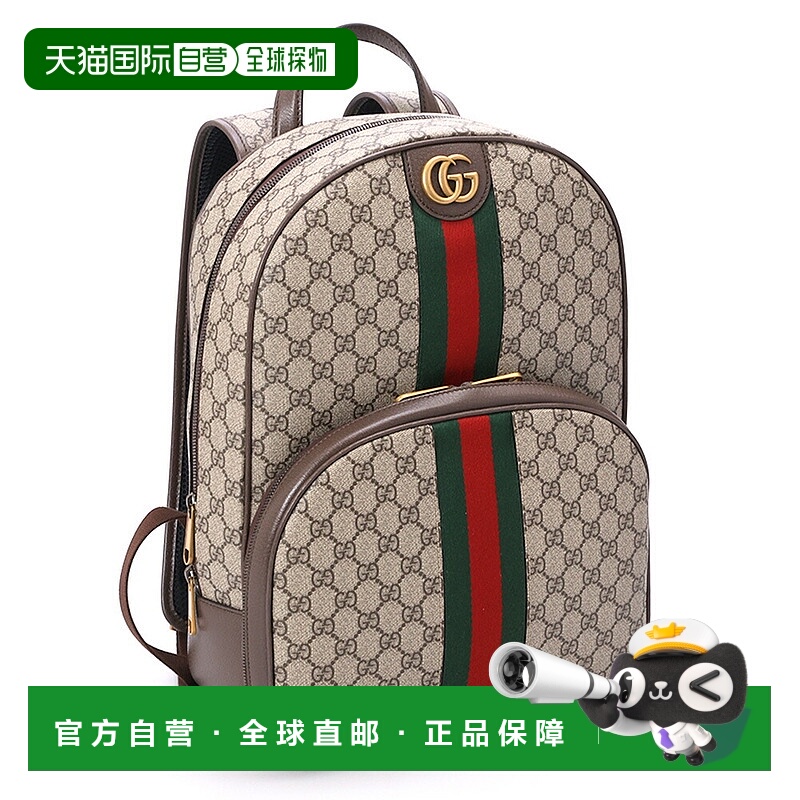日本直邮Gucci Ophidia GG 背包女士GG 高级帆布（米色和黑檀木色