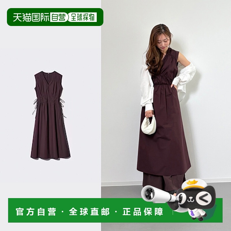 日潮跑腿UNIQLO优衣库 棉质褶皱无袖连衣裙 19 WINE WOMEN 3XL 47