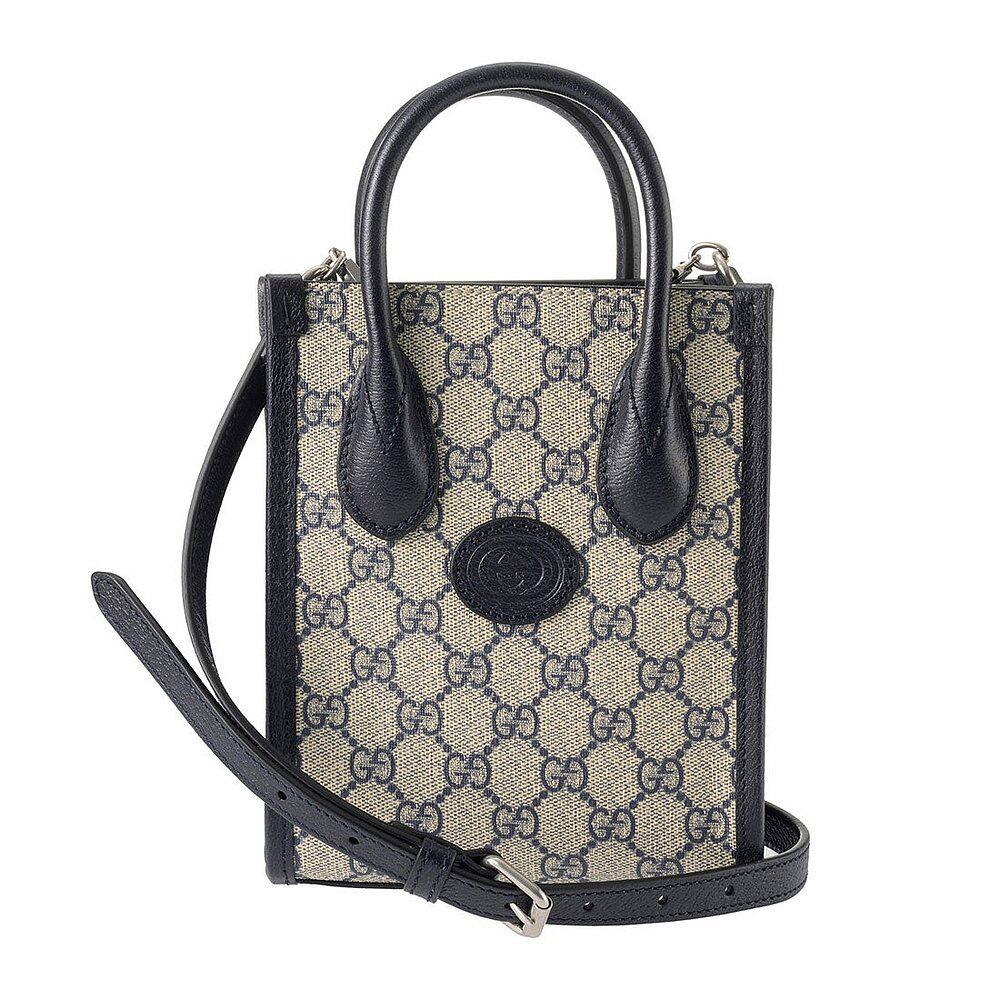 日本直邮 Gucci 迷你托特包 671623 K9GSN 4075 米色/蓝色