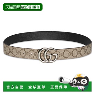 1h可退 香港直邮潮奢 Gucci 古驰 男士 GG Marmont系列腰带 83859