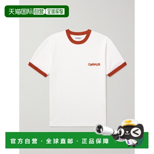 1h可退 香港直邮CARHARTT WIP 男士 Ringer 徽标印花棉针织T恤 I0