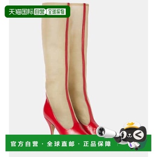 Row The 女士 网纱皮质及膝靴子 舒 1h可退 red红色 香港直邮潮奢