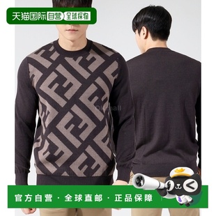 图案 羊毛针织衫 灰色与米色 2023 圆领设计 韩国直邮FENDI