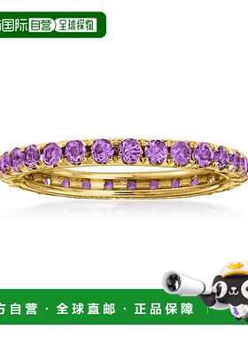 自营 Ross-Simons 14kt 黄金紫水晶永恒戒指 - 紫色 美国奥莱直发