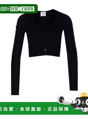 1h可退 香港直邮Courreges 女士 黑色 Solar Light Rib 开衫 225M