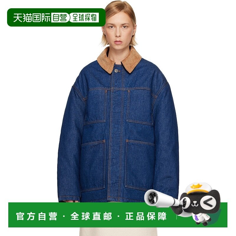 1h可退 香港直邮潮奢 Ami Paris 女士 蓝色 Padded Worker 牛仔夹