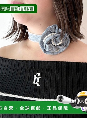 1h可退 日本直邮CALNAMUR 女装 丹宁玫瑰装饰珍珠锁骨链 59252090