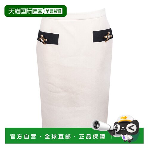 香港直邮MOSCHINO 女士半身裙 01015181005 AW2022 白色 Wool ski