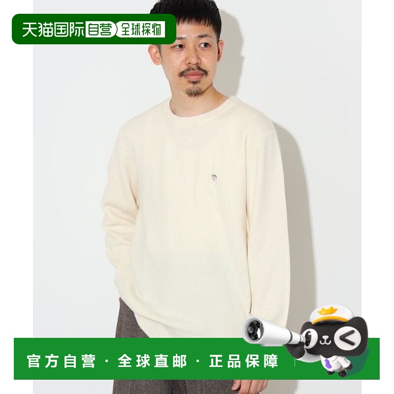 1h可退 日本直邮BEAMS HEART 咖啡色刺绣 圆领 针织衫 24秋冬开衫