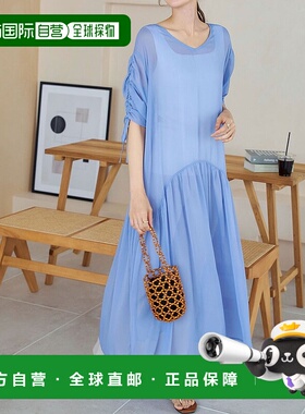 日本直邮KOBE LETTUCE 褶皱袖薄纱长款连衣裙 [E3285] KO5653EW22