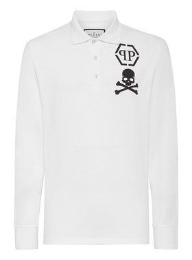 philipp plein【美国奥莱】直发 Polo 衫 LS Skull&Bones - 白色