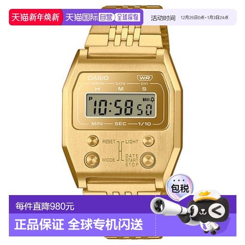 日本直邮CASIO CLASSIC A1100GV-9JF 手表 黄色金色卡西欧复古