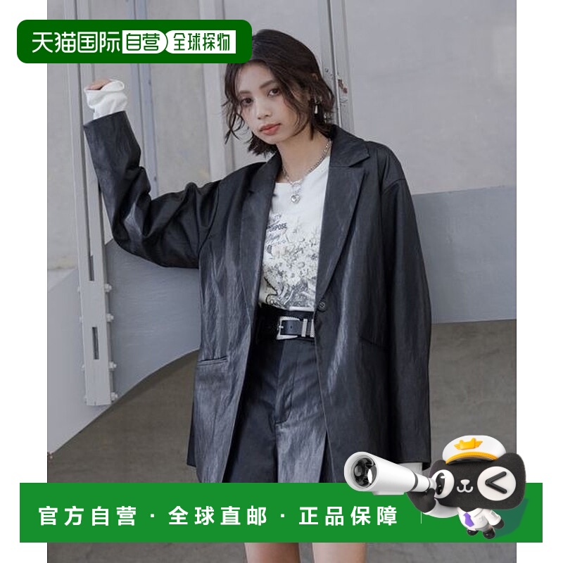 1h可退 日本直邮PAGEBOY 女士宽松款仿皮翻领衬衫夹克 321471