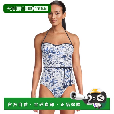 自营Women's Tommy Bahama Terrazzo Bandeau Swimsuit Blue Trop