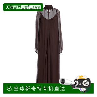 连衣裙 Esther 雪纺长款 舒 brown棕色 香港直邮Staud 1h可退 女士