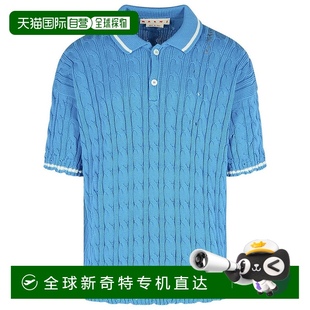 自营marni浅蓝色棉质Polo衫 直发 蓝色 美国奥莱