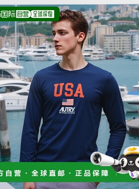 韩国直邮AUTRY 男士T恤LSIM1515FW22纯棉 高档时尚百搭 高级感